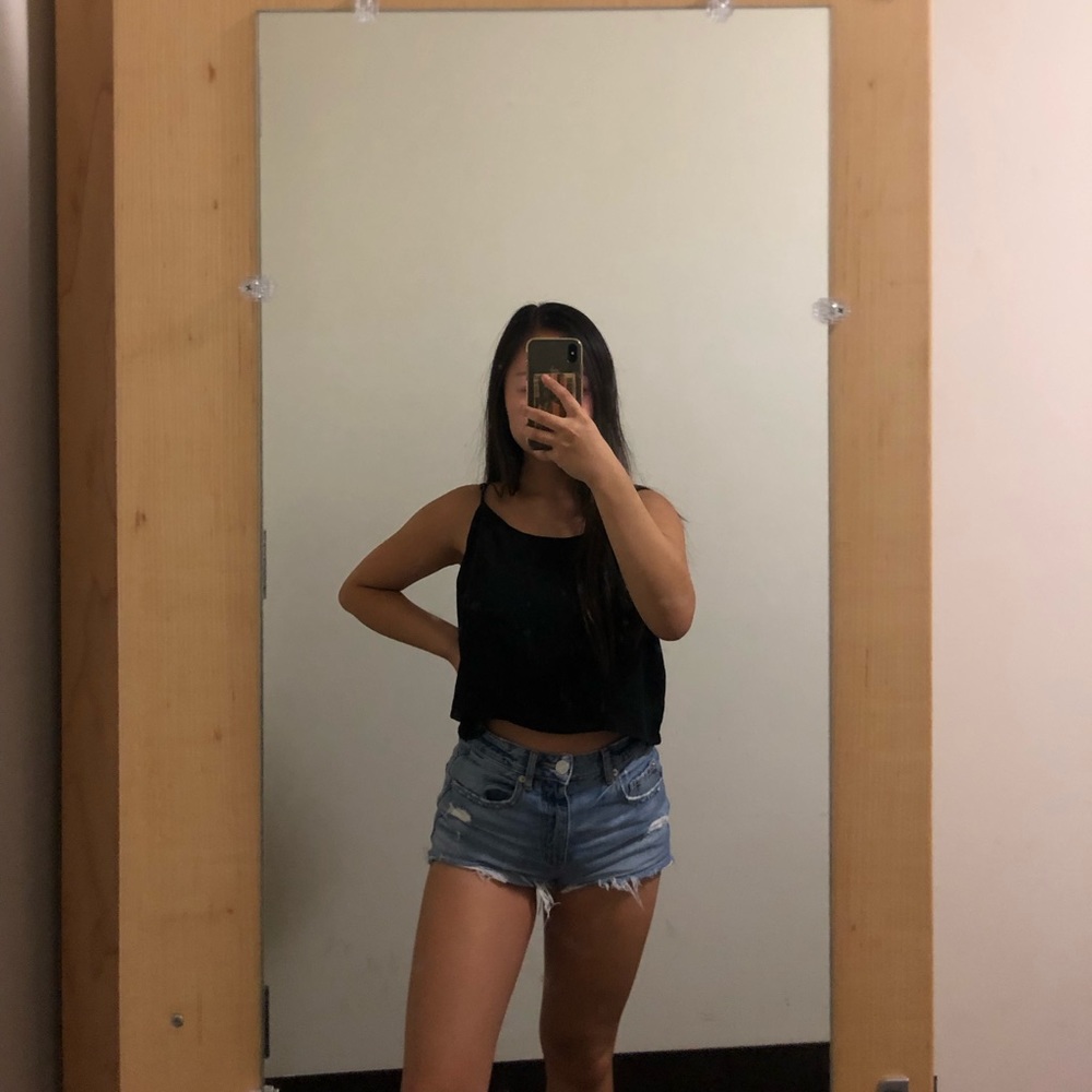 Black chiffon tank top